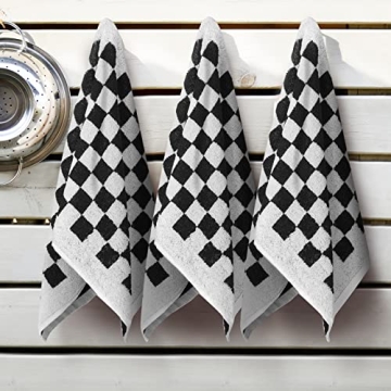 Frienda Checkered Hand Towels Set of 4 Soft Retro Absorbent