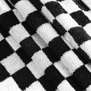 Frienda Checkered Hand Towels Set of 4 Soft Retro Absorbent
