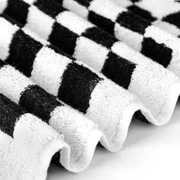 Frienda Checkered Hand Towels Set of 4 Soft Retro Absorbent