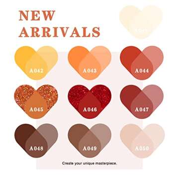 OPUIU 10 Pcs Fall Winter Gel Nail Polish Set, UV Nail Gel Polish Kit Yellow Brown Dark Red Burnt Ora...