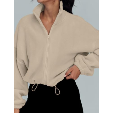 AUTOMET Women's Fleece Zip-Up Sweatshirt - Cozy & Stylish