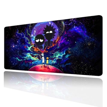 Large Gaming Mouse Pad Anime Night Sky Space Stars Custom Desk Pad,Mousepad with Non-Slip Rubber Bas...