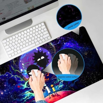 Large Gaming Mouse Pad with Starry Night Sky Design