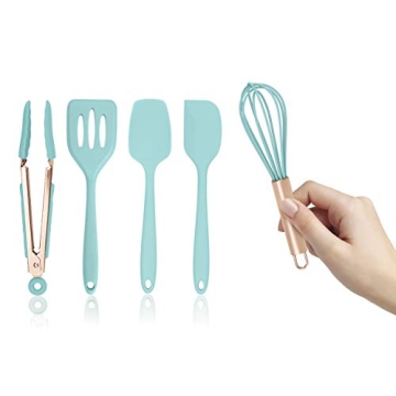 COOK WITH COLOR Silicone Cooking Utensils, Kitchen Utensil Set, Easy to Clean Silicone Kitchen Utens...