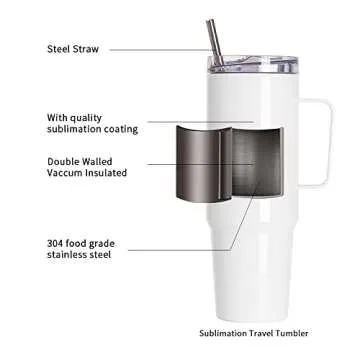 PYD Life 4 Pack 36 oz Tumblers for Sublimation and Travel