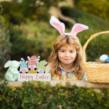 Dohia Wooden Easter Table Decorations for Spring Festivities