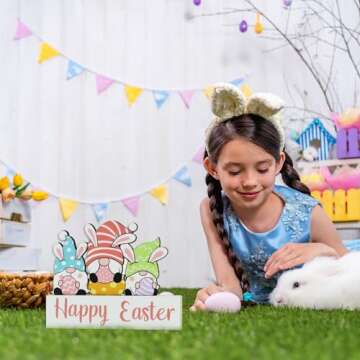 Dohia Wooden Easter Table Decorations for Spring Festivities