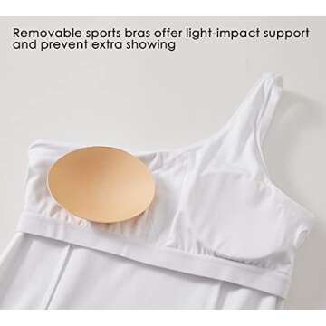 Willit One Shoulder Athletic Dress with Bra & Shorts