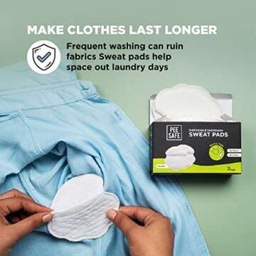 PEESAFE Armpit Sweat Pads - Folded(14 Pads) | Underarm Sweat Pads for Women & Men | Absorbs Sweat & Unpleasant Odor | Armpit Pad | Sweat Pads for Under Arms