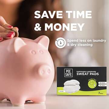 PEESAFE Armpit Sweat Pads - Folded(14 Pads) | Underarm Sweat Pads for Women & Men | Absorbs Sweat & Unpleasant Odor | Armpit Pad | Sweat Pads for Under Arms