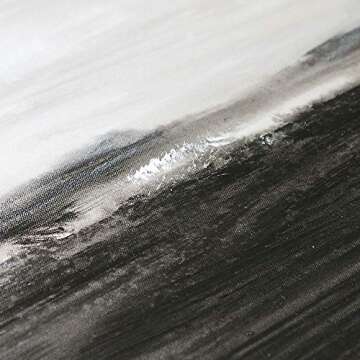 Lamplig Abstract Black and White Canvas Wall Art for Bedroom 100% Hand Painted Oil Paintings Large Framed Prints Minimalism Pictures Artwork Living Dining Room Office Hallway Home Decor 32x32 Inch