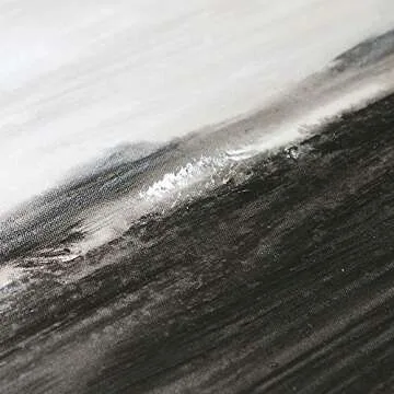 Lamplig Abstract Black and White Canvas Wall Art for Bedroom 100% Hand Painted Oil Paintings Large Framed Prints Minimalism Pictures Artwork Living Dining Room Office Hallway Home Decor 32x32 Inch