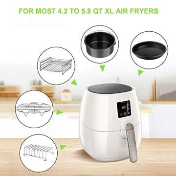 Air Fryer Accessories Set 12pcs Compatible for 4, 4.2, 5, 5.5, 5.8 QT Gowise Cosori Phillips Ninja Cozyna Air Fryer