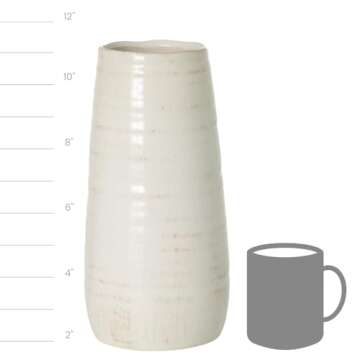 Sullivans Ceramic Boho Vase, Centerpiece Table Decorations, Farmhouse Room Decor, Wedding Decoration...