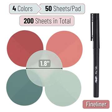 Mr. Pen- Transparent Sticky Notes, 200 Pcs, Vintage Colors, Round Translucent Sticky Notes, Pastel S...