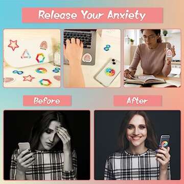 60 Pcs Anxiety Sensory Stickers for Stress Relief on the Go