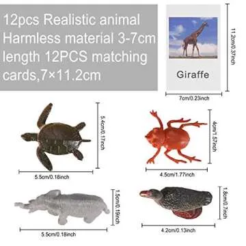 Yikko Montessori Animal Match Cards 48pcs - Insects and Animals Figurines and Cards, Montessori Materials Preschool Infant Toddlers Sorting Toys, Gift for 3 Years + Kids