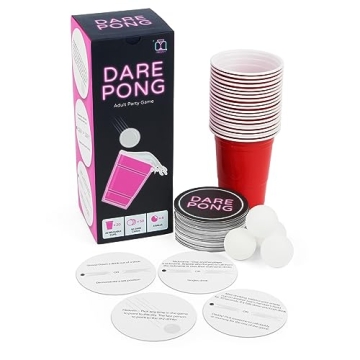 Prezey Dare Pong - Drinking Game for Adults, Bachelorette Party Games, Adult Party Games - Full Beer...
