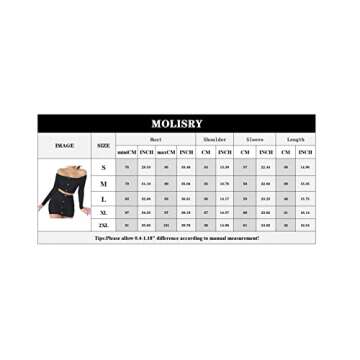 Molisry Women Sexy Summer 2 Piece Outfits Off Shoulder Going Out Crop Top Bodycon Skirt Sets Button