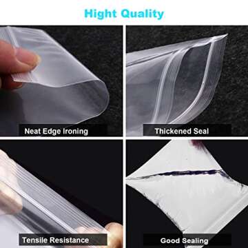 400 Pcs Small Plastic Bags, Resealable Clear Jewelry Bags, Small Baggies, Poly Reclosable Mini Bags, 4 Assorted Sizes 6x3.9 4.7x3.1 3.5x2.3 2.7x2IN, 2 Mil Zipper Bags for Jewelry Pill Packaging VOPTON