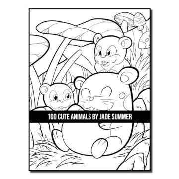 100 Cute Animals Adult Coloring Book for Relaxation