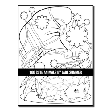 100 Cute Animals Adult Coloring Book for Relaxation