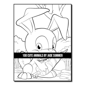 100 Cute Animals Adult Coloring Book for Relaxation