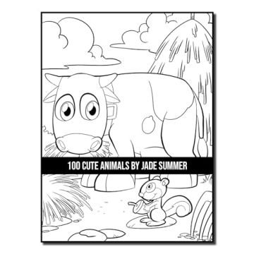 100 Cute Animals Adult Coloring Book for Relaxation