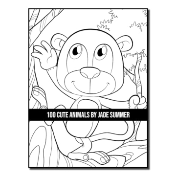 100 Cute Animals Adult Coloring Book for Relaxation