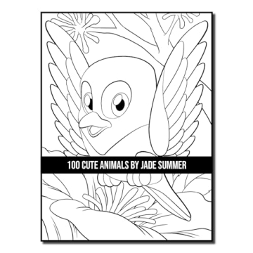 100 Cute Animals Adult Coloring Book for Relaxation