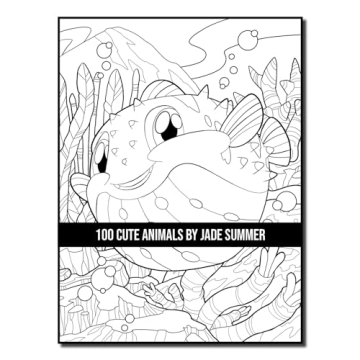 100 Cute Animals Adult Coloring Book for Relaxation