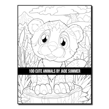 100 Cute Animals Adult Coloring Book for Relaxation