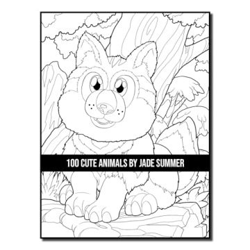 100 Cute Animals Adult Coloring Book for Relaxation