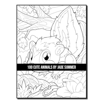 100 Cute Animals Adult Coloring Book for Relaxation