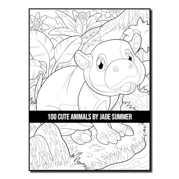 100 Cute Animals Adult Coloring Book for Relaxation