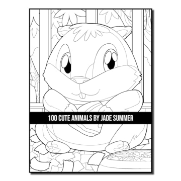 100 Cute Animals Adult Coloring Book for Relaxation