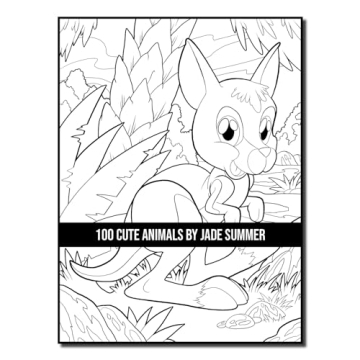 100 Cute Animals Adult Coloring Book for Relaxation
