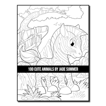 100 Cute Animals Adult Coloring Book for Relaxation
