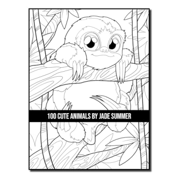 100 Cute Animals Adult Coloring Book for Relaxation