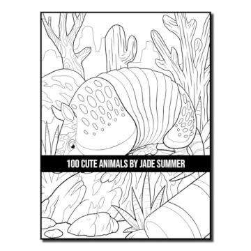 100 Cute Animals Adult Coloring Book for Relaxation