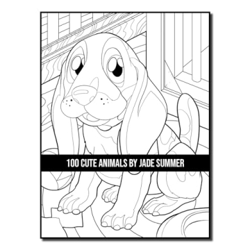 100 Cute Animals Adult Coloring Book for Relaxation