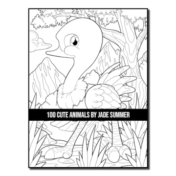 100 Cute Animals Adult Coloring Book for Relaxation