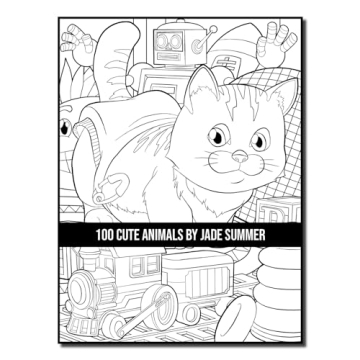 100 Cute Animals Adult Coloring Book for Relaxation