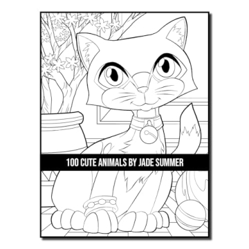 100 Cute Animals Adult Coloring Book for Relaxation