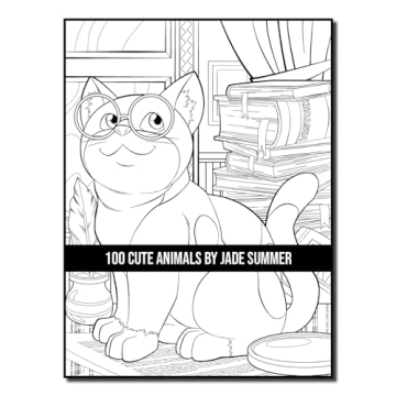 100 Cute Animals Adult Coloring Book for Relaxation