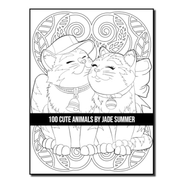 100 Cute Animals Adult Coloring Book for Relaxation