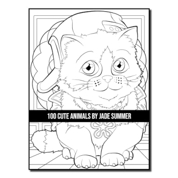 100 Cute Animals Adult Coloring Book for Relaxation