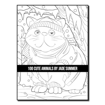 100 Cute Animals Adult Coloring Book for Relaxation