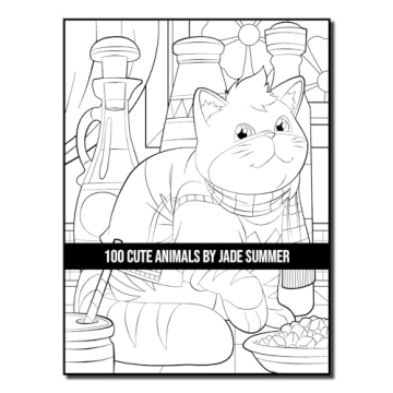 100 Cute Animals Adult Coloring Book for Relaxation