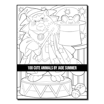 100 Cute Animals Adult Coloring Book for Relaxation
